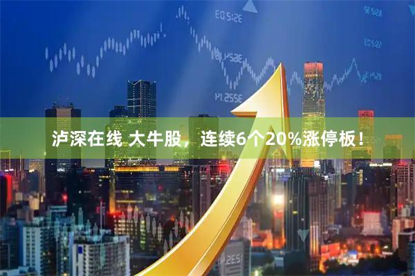 泸深在线 大牛股，连续6个20%涨停板！